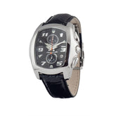 Chronotech Black Leather Dress Watch